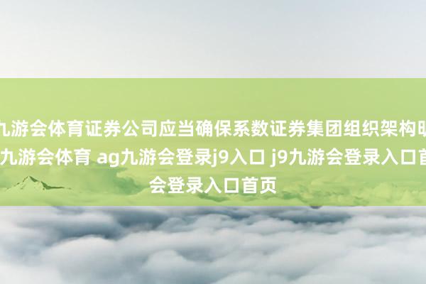 九游会体育证券公司应当确保系数证券集团组织架构明晰-九游会体育 ag九游会登录j9入口 j9九游会登录入口首页