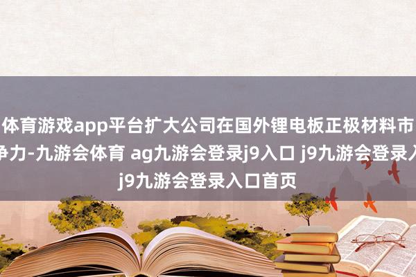 体育游戏app平台扩大公司在国外锂电板正极材料市集的竞争力-九游会体育 ag九游会登录j9入口 j9九游会登录入口首页
