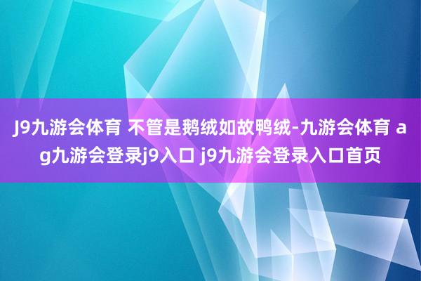 J9九游会体育 不管是鹅绒如故鸭绒-九游会体育 ag九游会登录j9入口 j9九游会登录入口首页