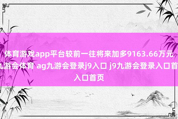 体育游戏app平台较前一往将来加多9163.66万元-九游会体育 ag九游会登录j9入口 j9九游会登录入口首页